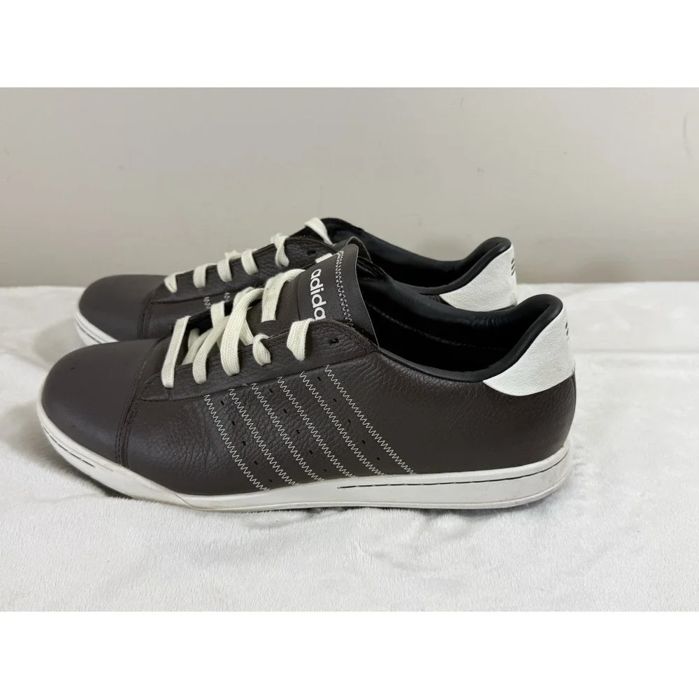 Adidas Golf Shoes Men's US 12 Brown Leather Spikeless Lace Up Casual